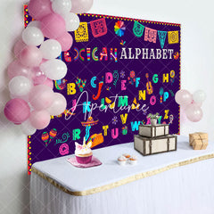 Aperturee - Aperturee Mexican Inspired Alphabet Colorful Design Backdrop