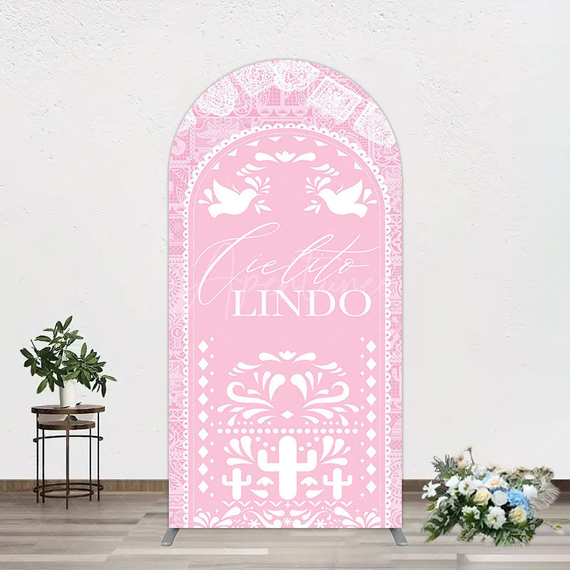 Aperturee - Aperturee Mexican Pink Cielito Lindo Birthday Arch Backdrop