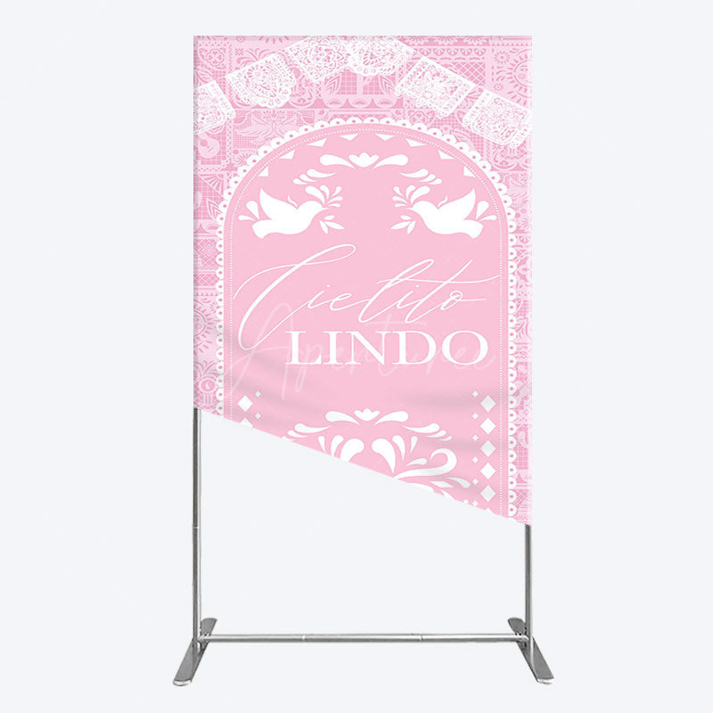 Aperturee - Aperturee Mexican Pink Cielito Lindo Birthday Rectangle Backdrop