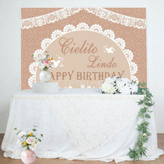 Aperturee - Aperturee Mexico Boho Pattern Doves Happy Birthday Backdrop
