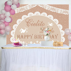 Aperturee - Aperturee Mexico Boho Pattern Doves Happy Birthday Backdrop
