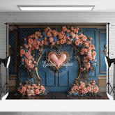 Aperturee - Aperturee Middle Heart Floral Arch Sweet Wedding Photo Backdrop