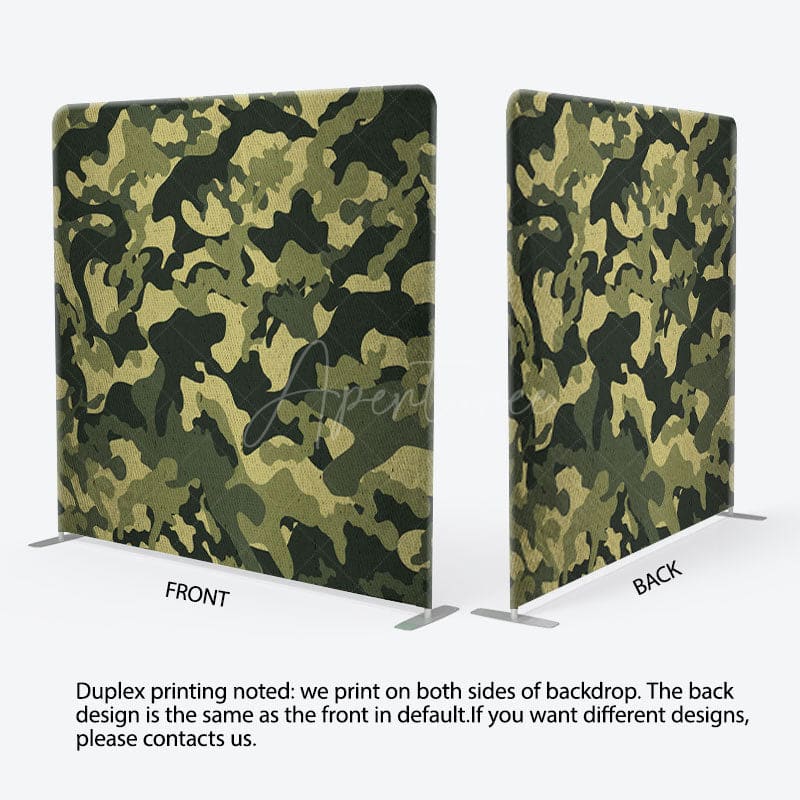 Aperturee - Aperturee Military Style Camouflage Green Party Backdrop Cover