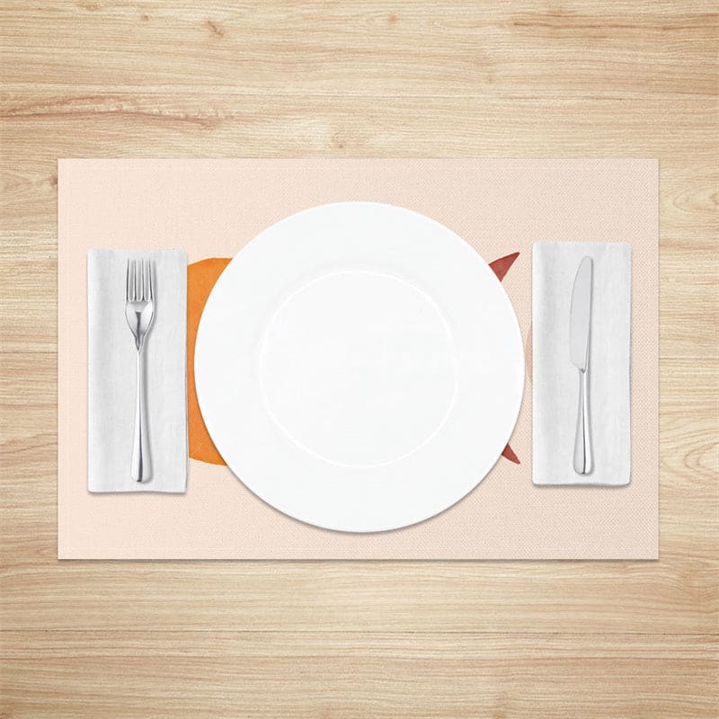 Aperturee - Aperturee Minimalism Abstract Moon Shape Set Of 4 Placemats