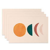 Aperturee - Aperturee Minimalism Abstract Moon Shape Set Of 4 Placemats
