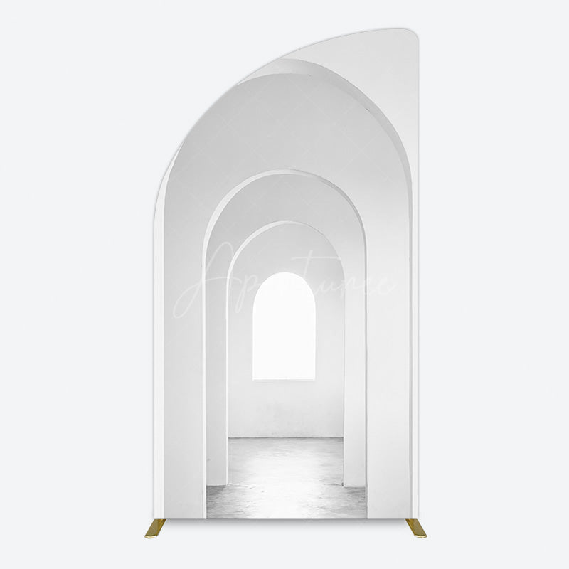 Aperturee - Aperturee Minimalism White Arcade Half Moon Architecture Half Moon Arch Backdrop