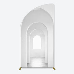 Aperturee - Aperturee Minimalism White Arcade Half Moon Architecture Half Moon Arch Backdrop