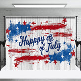 Aperturee - Aperturee Minimalist American Flag Wooden Holiday Backdrop