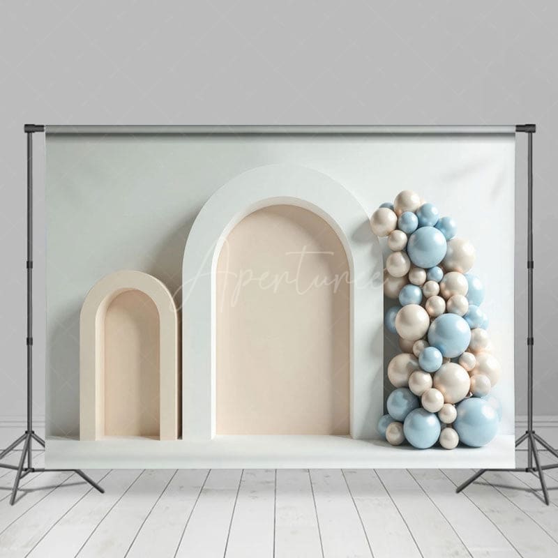 Aperturee - Aperturee Minimalist Balloons Arch Wedding Photography Backdrop