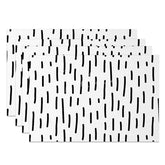 Aperturee - Aperturee Minimalist Black and White Line Art Dining Set of 4 Placemats Modern Abstract Design for Kitchen Decor