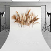 Aperturee Aperturee Minimalist Boho Sweep Photography Backdrop with Floor Dried Palm Leaves and Pampas Grass Modern Neutral Studio Prop