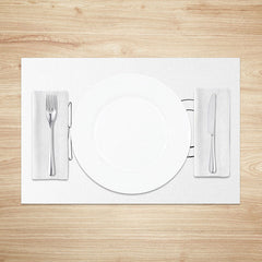 Aperturee - Aperturee Minimalist Cutlery Print Placemats Set of 4 with Knife and Fork Design for Modern Kitchen Dining