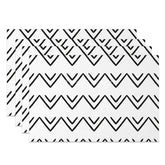 Aperturee - Aperturee Minimalist Geometric Pattern Set of 4 Placemats for Modern and Scandinavian Inspired Kitchen Dining