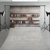 Aperturee - Aperturee Minimalist Grey Dark Room Bookshelf Sweep Backdrop