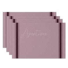 Aperturee - Aperturee Minimalist Solid Dark Color Placemats Set of 4 Classic Modern Design for Elegant Formal Dining Table