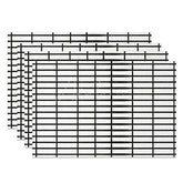 Aperturee - Aperturee Minimalist White and Black Plaid Print Set of 4 Placemats for Modern Farmhouse and Scandinavian Decor