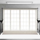 Aperturee - Aperturee Minimalist White Window Photography Backdrop Bright Indoor Studio Portrait Background Elegant Home Decor