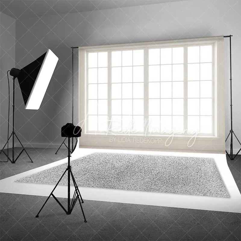 Aperturee - Aperturee Minimalist White Window Photography Backdrop Bright Indoor Studio Portrait Background Elegant Home Decor
