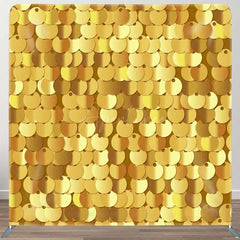 Aperturee - Aperturee Mirror Gold Sequins Party Square Tension Backdrop