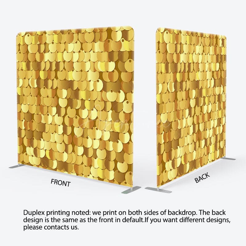 Aperturee - Aperturee Mirror Gold Sequins Party Square Tension Backdrop