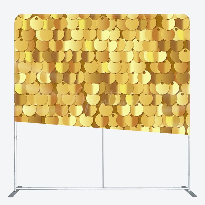 Aperturee - Aperturee Mirror Gold Sequins Party Square Tension Backdrop