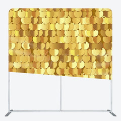 Aperturee - Aperturee Mirror Gold Sequins Party Square Tension Backdrop