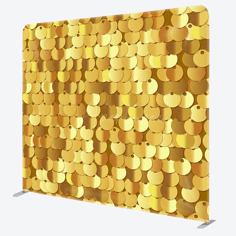 Aperturee - Aperturee Mirror Gold Sequins Party Square Tension Backdrop