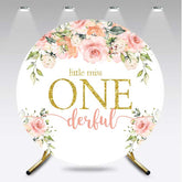 Aperturee Aperturee Miss Onederful Pink Floral Round Birthday Backdrop