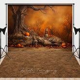 Aperturee - Aperturee Misty Forest Autumn Halloween Combo Set Backdrop