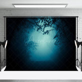 Aperturee - Aperturee Misty Forest Dark Night Scary Photography Backdrop