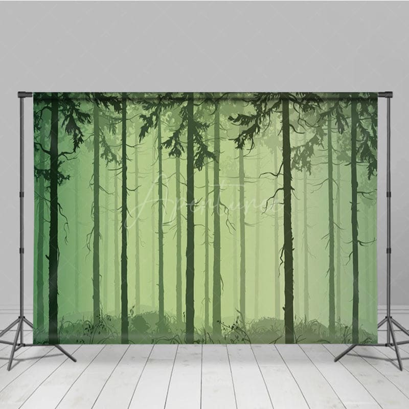 Aperturee - Aperturee Misty Forest Horror Scary Theme Photography Backdrop