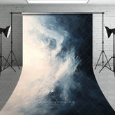 Aperturee - Aperturee Modern Abstract Blue and White Textured Sweep Backdrop Artistic Photography Studio Background Prop