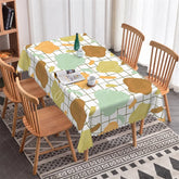 Aperturee - Aperturee Modern Abstract Brushstroke Rectangle Tablecloth with Colorful Grid Pattern Artistic Dining and Kitchen Decor