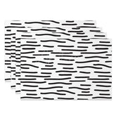 Aperturee - Aperturee Modern Black and White Abstract Lines Set of 4 Placemats for Contemporary and Minimalist Dining Decor