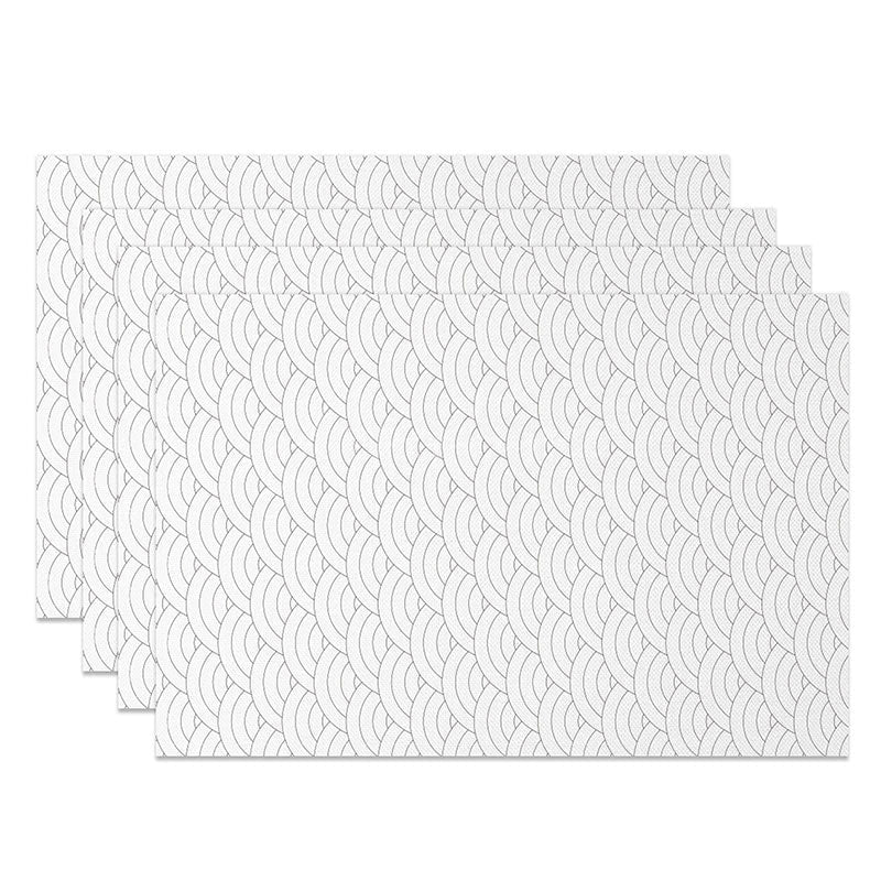 Aperturee - Aperturee Modern Black and White Striped Placemats Set of 4 Minimalist Geometric Line Art for Kitchen Dining Table