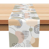 Aperturee - Aperturee Modern Boho Table Runner with Abstract Rainbow Lines Minimalist Colorful Decor for Kitchen and Dining Room