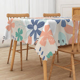 Aperturee - Aperturee Modern Colorful Floral Tablecloth for Vibrant Spring and Summer Dining Wedding or Party Decor