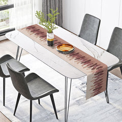 Aperturee - Aperturee Modern Feather Table Runner with Dark Pink Gradient Pattern for Chic and Glamorous Dining Table Decor