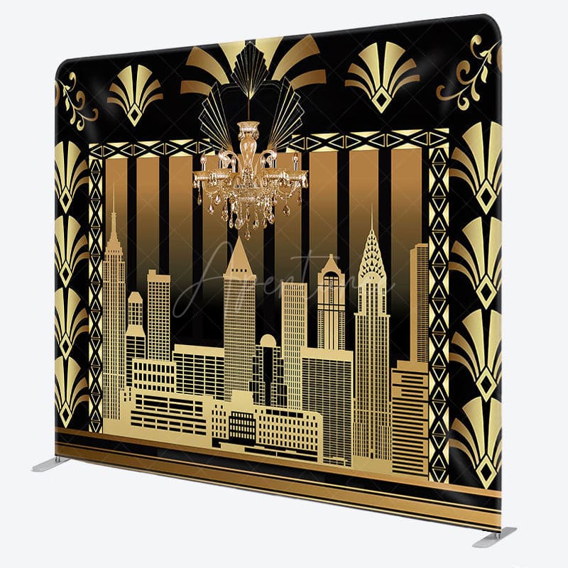 Aperturee - Aperturee Modern Gatsby World Black Square Tension Backdrop