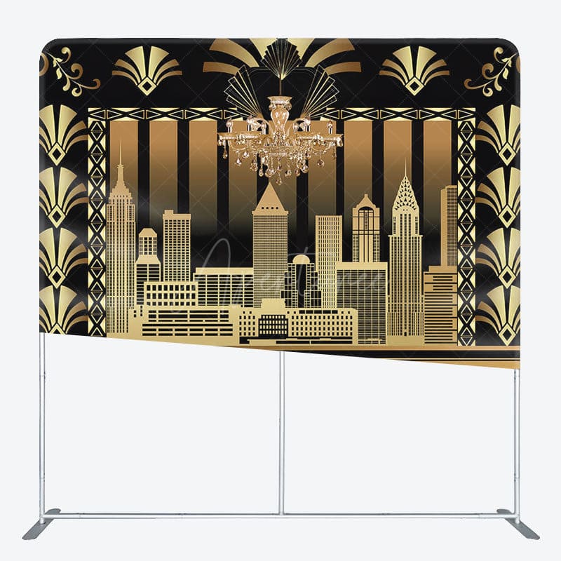 Aperturee - Aperturee Modern Gatsby World Black Square Tension Backdrop