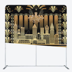 Aperturee - Aperturee Modern Gatsby World Black Square Tension Backdrop