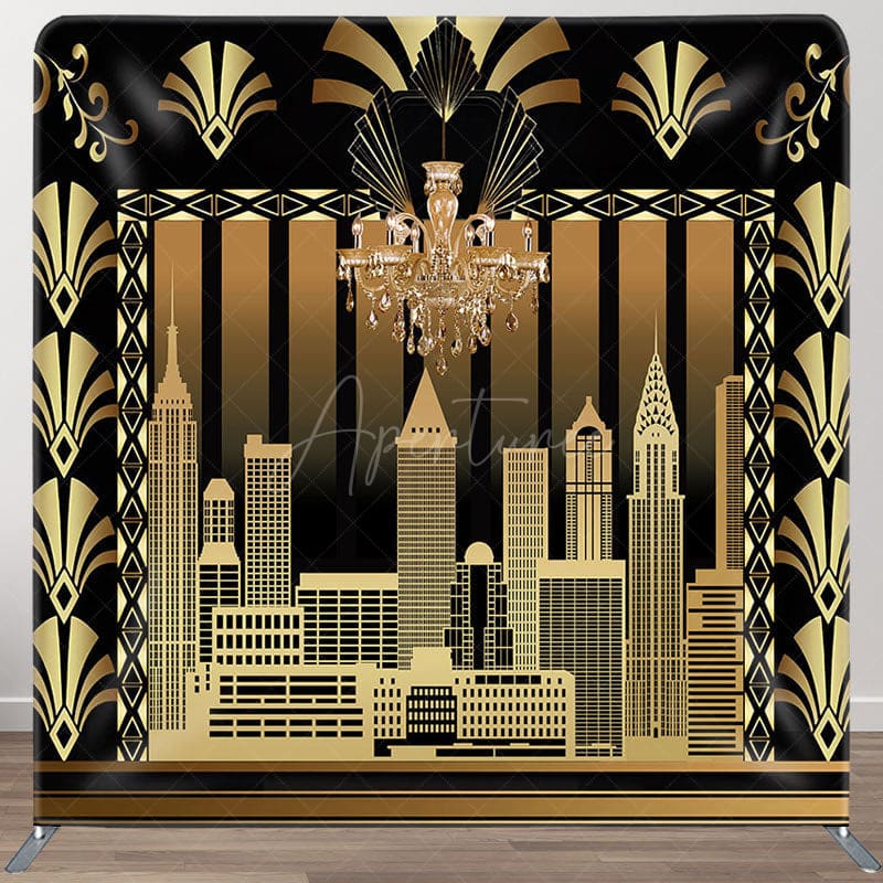 Aperturee - Aperturee Modern Gatsby World Black Square Tension Backdrop