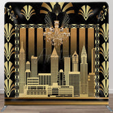 Aperturee - Aperturee Modern Gatsby World Black Square Tension Backdrop