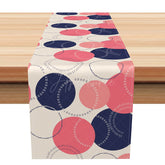 Aperturee - Aperturee Modern Geometric Table Runner in Navy and Pink Contemporary Kitchen Decor for Parties and Dinner Events