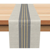 Aperturee - Aperturee Modern Grey and White Striped Table Runner Minimalist Dining Decor Simple Geometric Pattern Kitchen Linen
