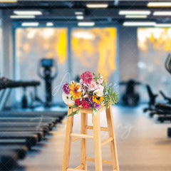 Aperturee - Aperturee Modern Gym Interior Sports Backdrop Fitness Center Treadmills Workout Background Athletic Photography Prop