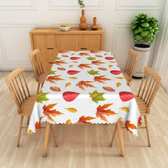 Aperturee - Aperturee Modern Maple Leaf Rectangle Tablecloth for Autumn Fall and Canadian Themed Holiday Decorations