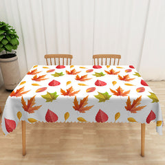 Aperturee - Aperturee Modern Maple Leaf Rectangle Tablecloth for Autumn Fall and Canadian Themed Holiday Decorations