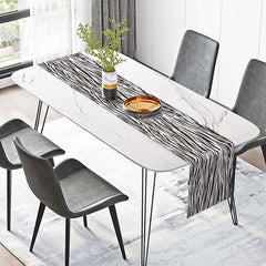 Aperturee - Aperturee Modern Minimalist Table Runner with Black Irregular Stripes for Contemporary and Scandinavian Kitchen