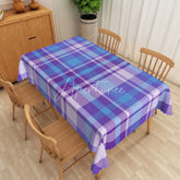 Aperturee - Aperturee Modern Purple and Blue Plaid Rectangle Tablecloth for Contemporary and Colorful Kitchen Dining Decor